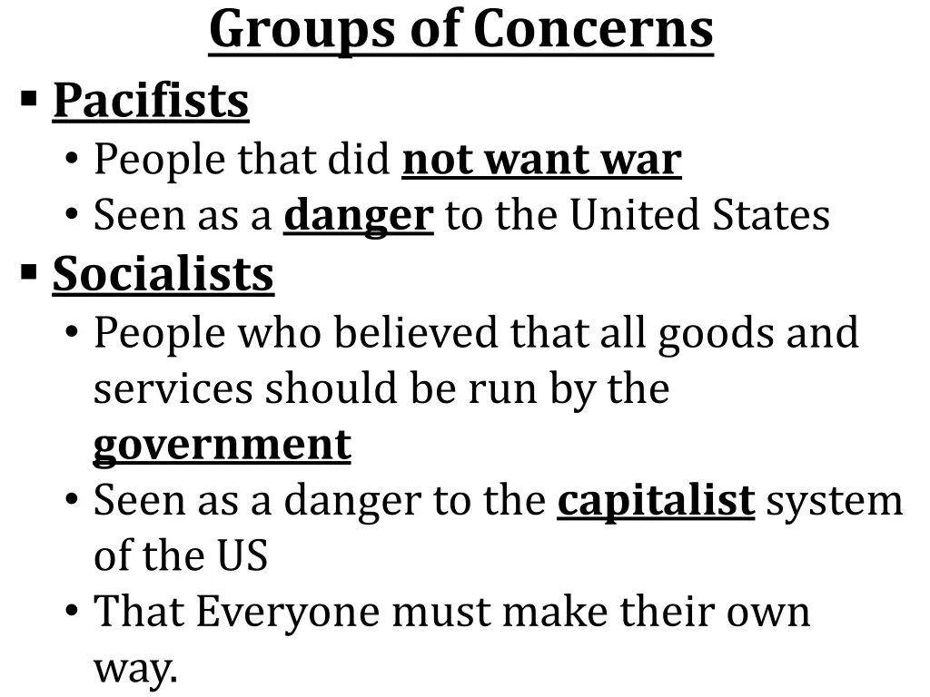 groups of concerns pacifists people that
