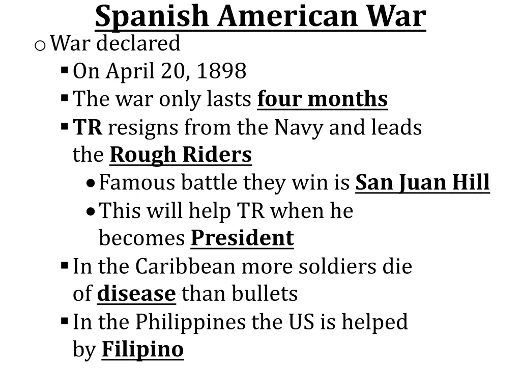 spanish american war o war declared on april