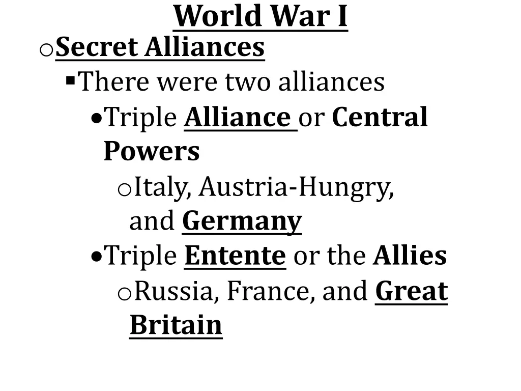 world war i 1