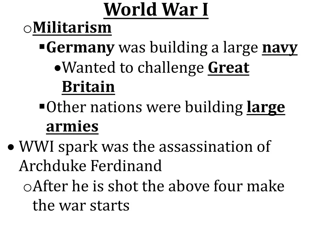 world war i 2
