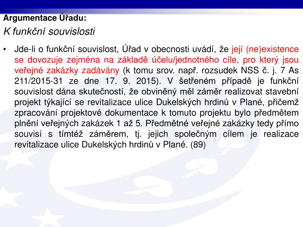 argumentace adu k funk n souvislosti