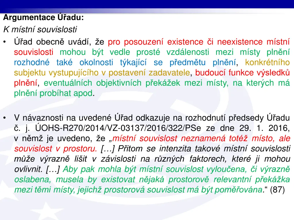 argumentace adu k m stn souvislosti ad obecn
