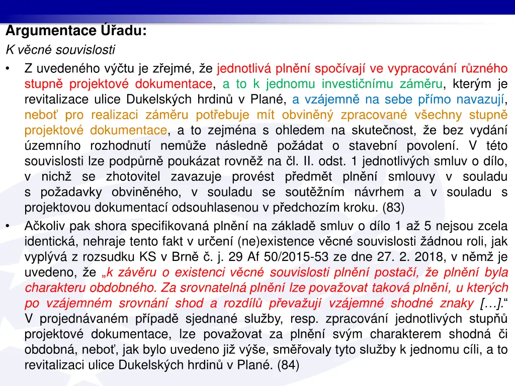 argumentace adu k v cn souvislosti z uveden