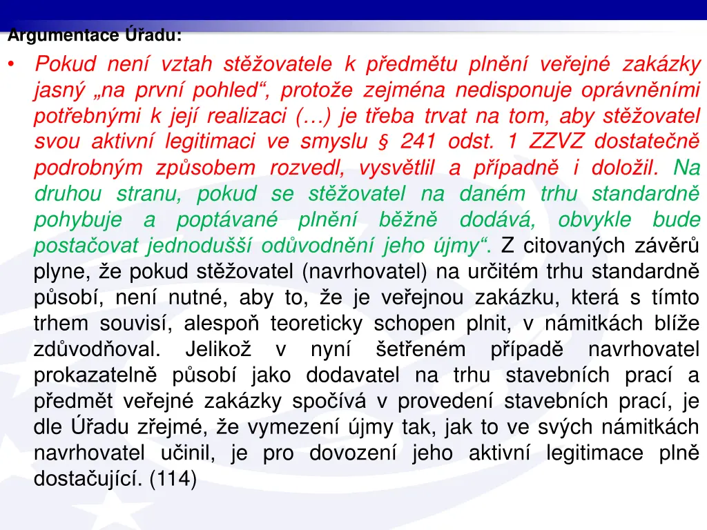 argumentace adu pokud nen vztah st ovatele