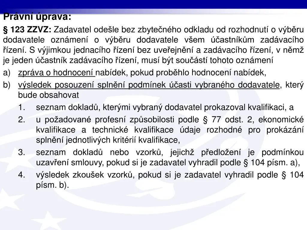 pr vn prava 123 zzvz zadavatel ode le bez zbyte