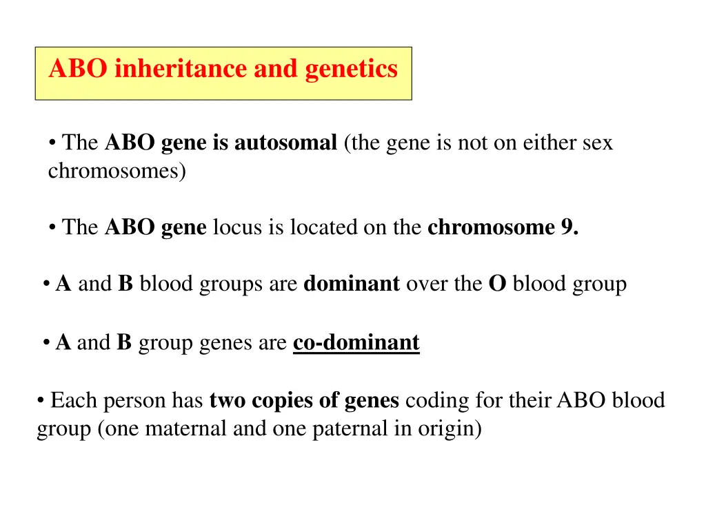 abo inheritance and genetics