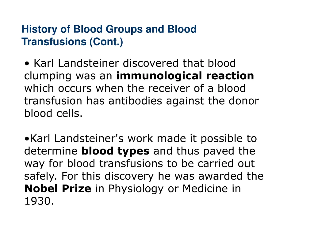 history of blood groups and blood transfusions 1