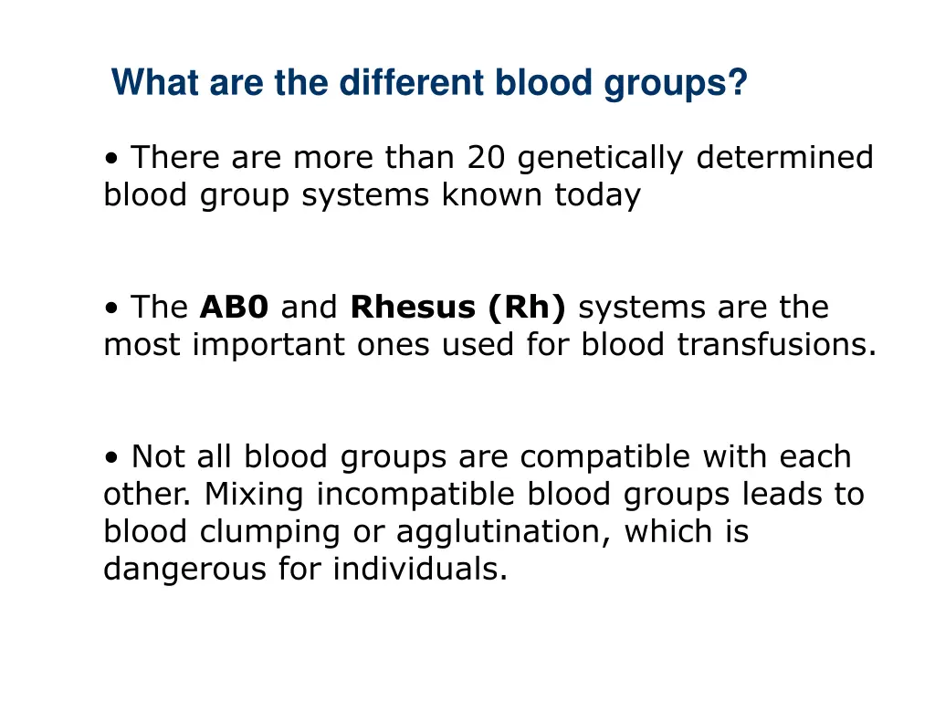 what are the different blood groups 1