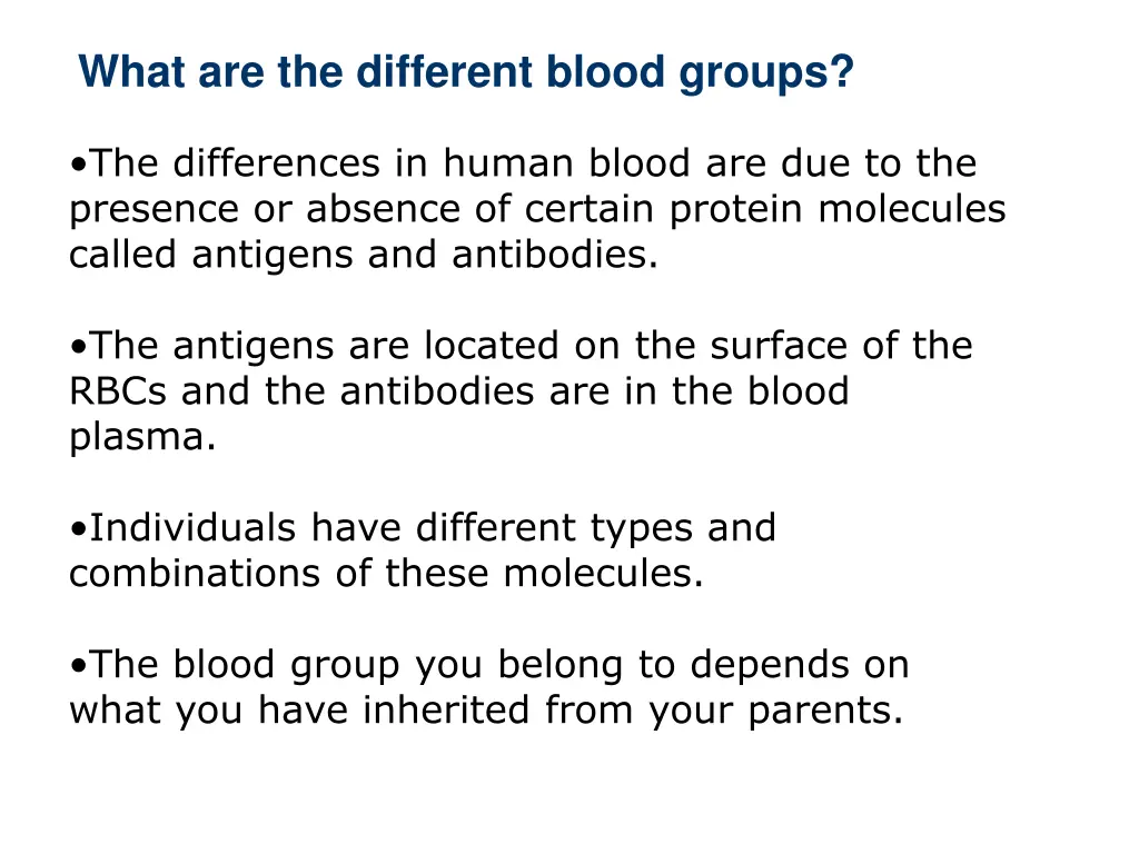 what are the different blood groups