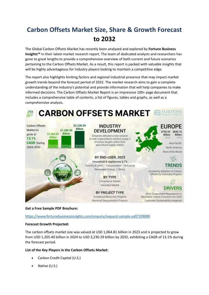 carbon offsets market size share growth forecast