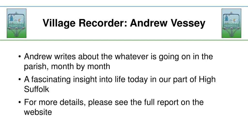 village recorder andrew vessey