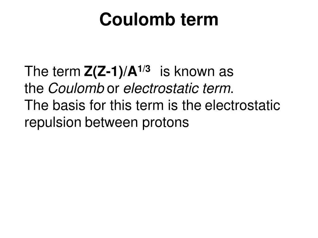 coulomb term
