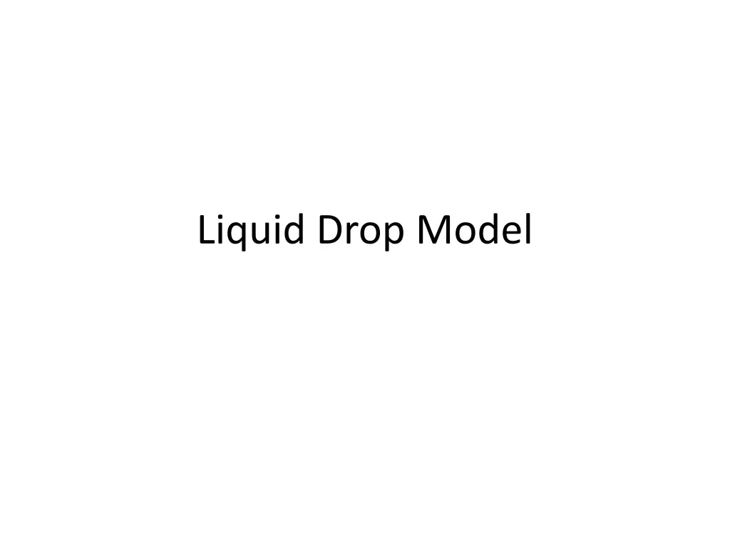 liquid drop model