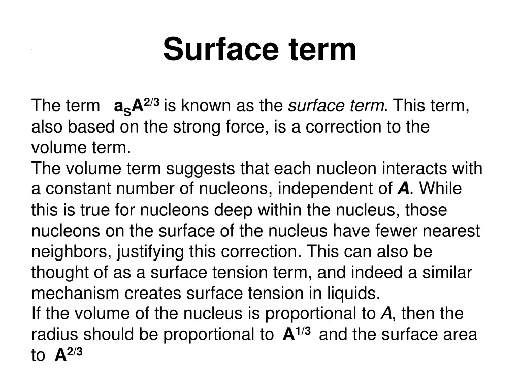 surface term