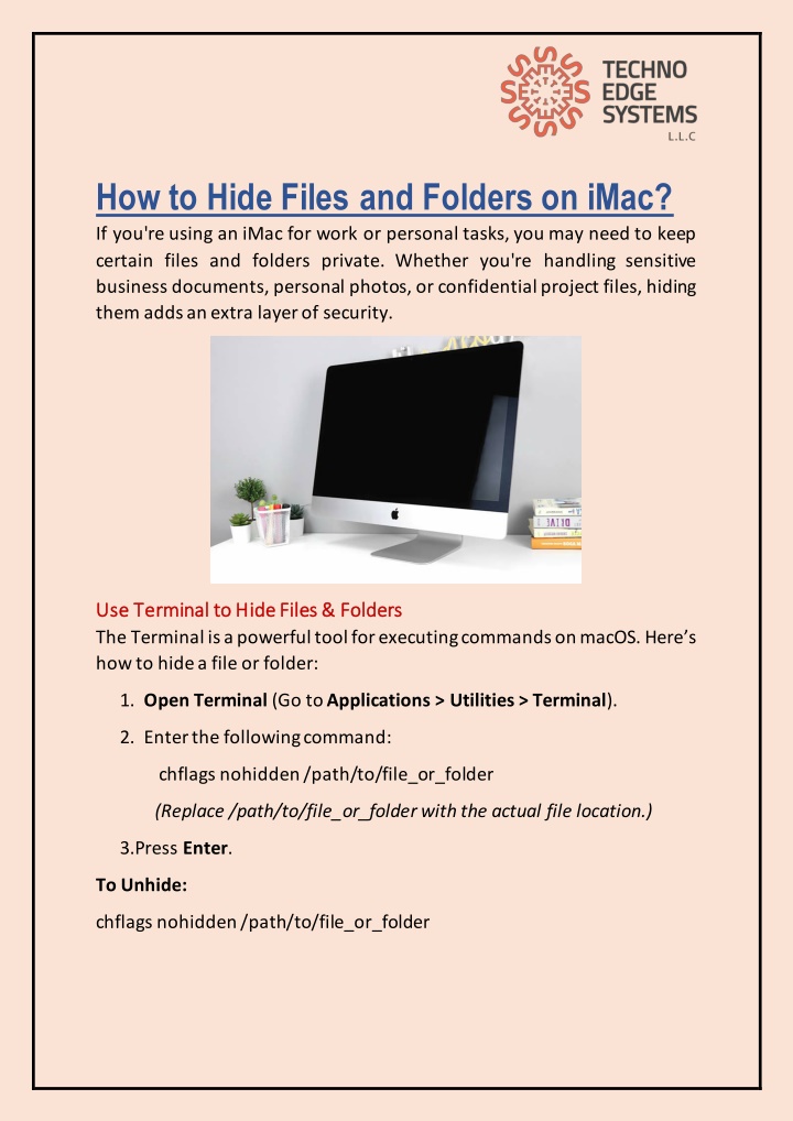 how to hide files and folders on imac