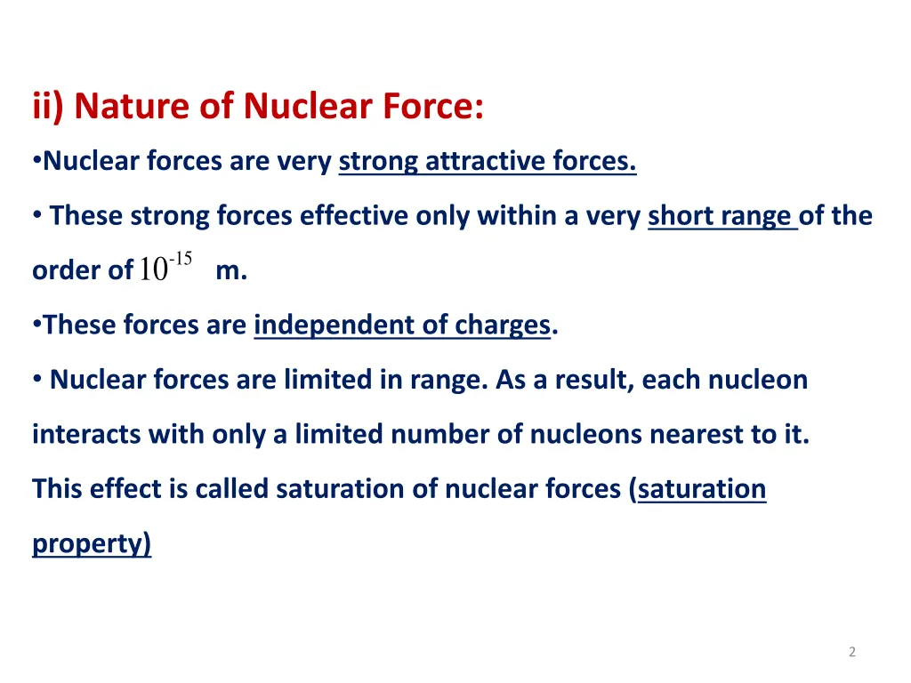 ii nature of nuclear force nuclear forces