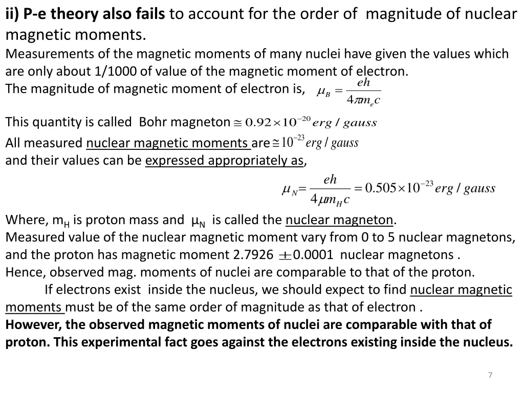 ii p e theory also fails to account for the order