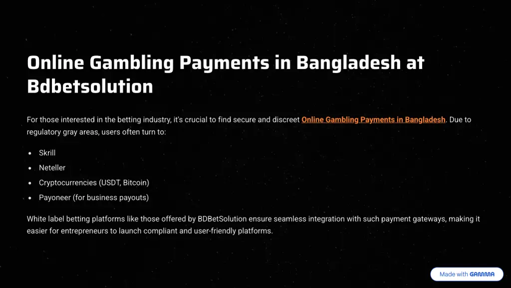 online gambling payments in bangladesh