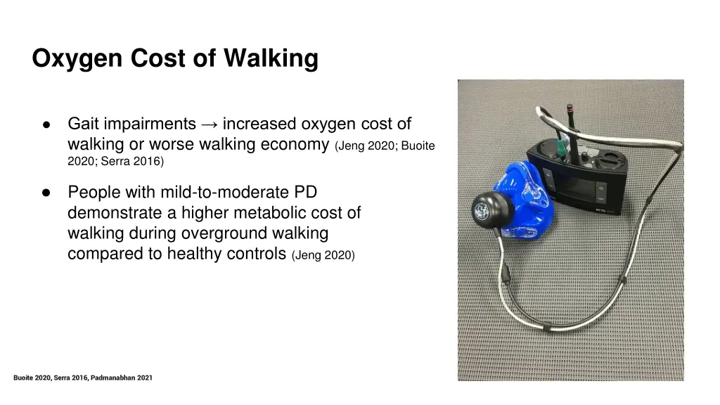oxygen cost of walking