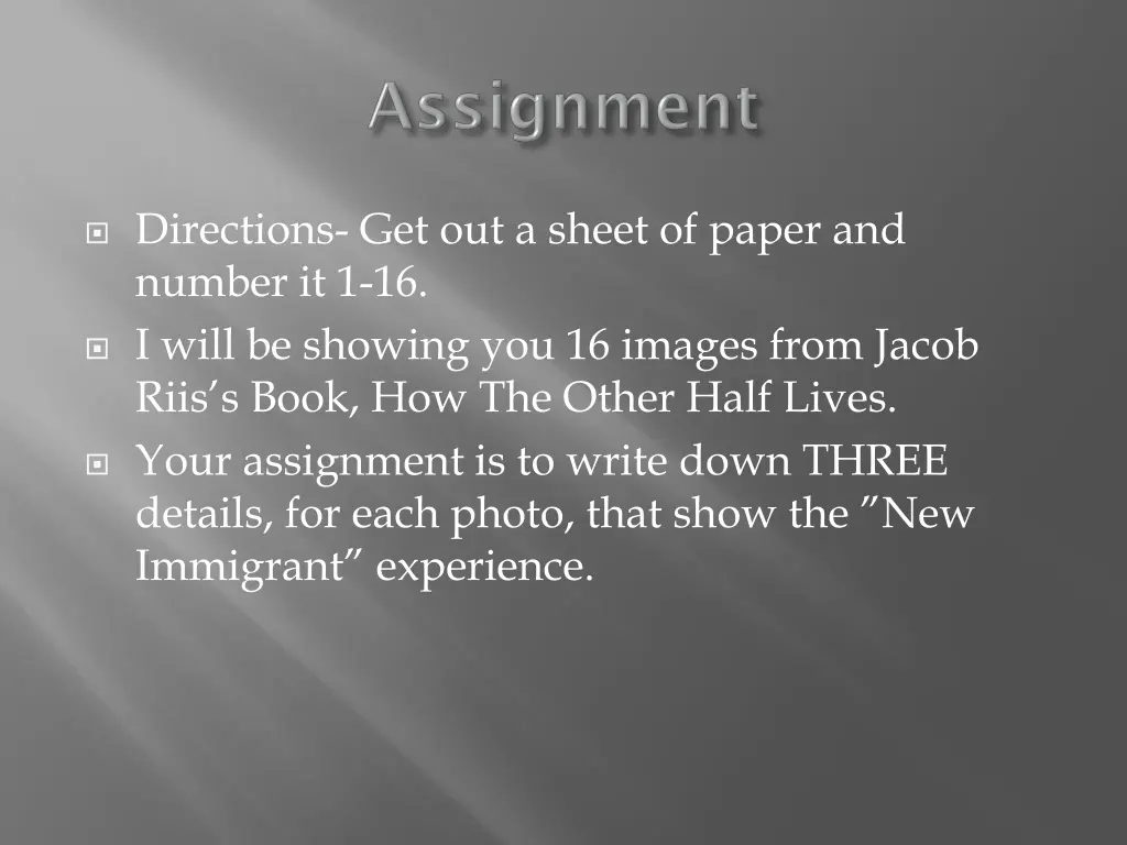 directions get out a sheet of paper and number