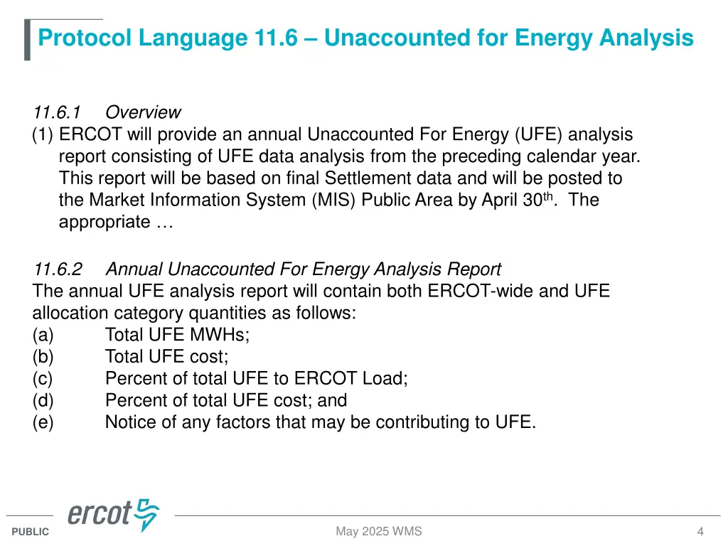 protocol language 11 6 unaccounted for energy