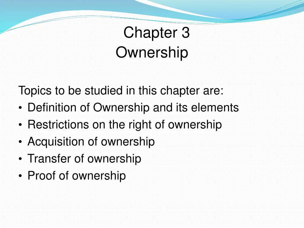 chapter 3 ownership
