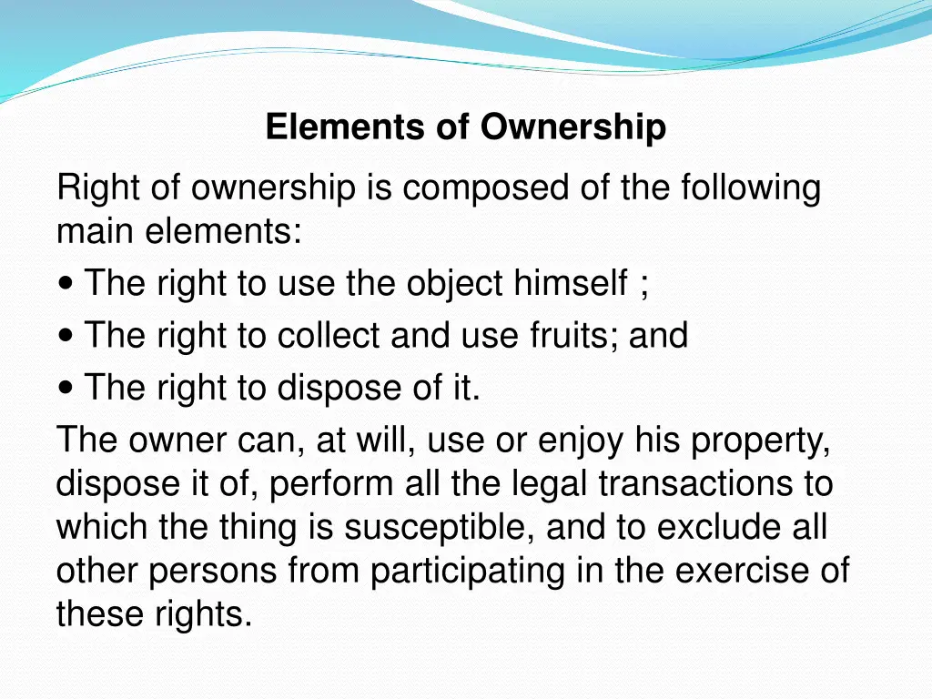 elements of ownership