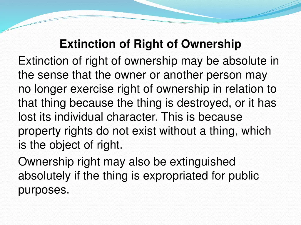extinction of right of ownership extinction