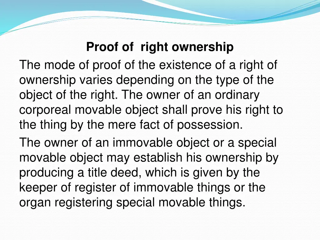 proof of right ownership the mode of proof