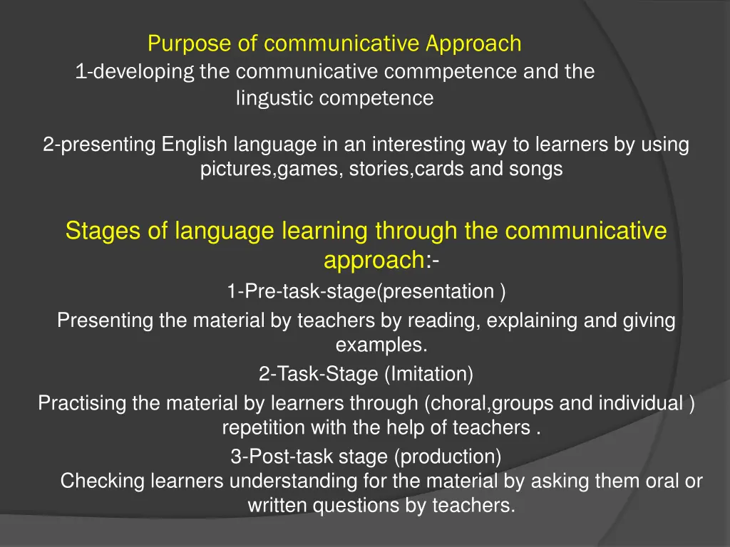 purpose of communicative approach 1 developing