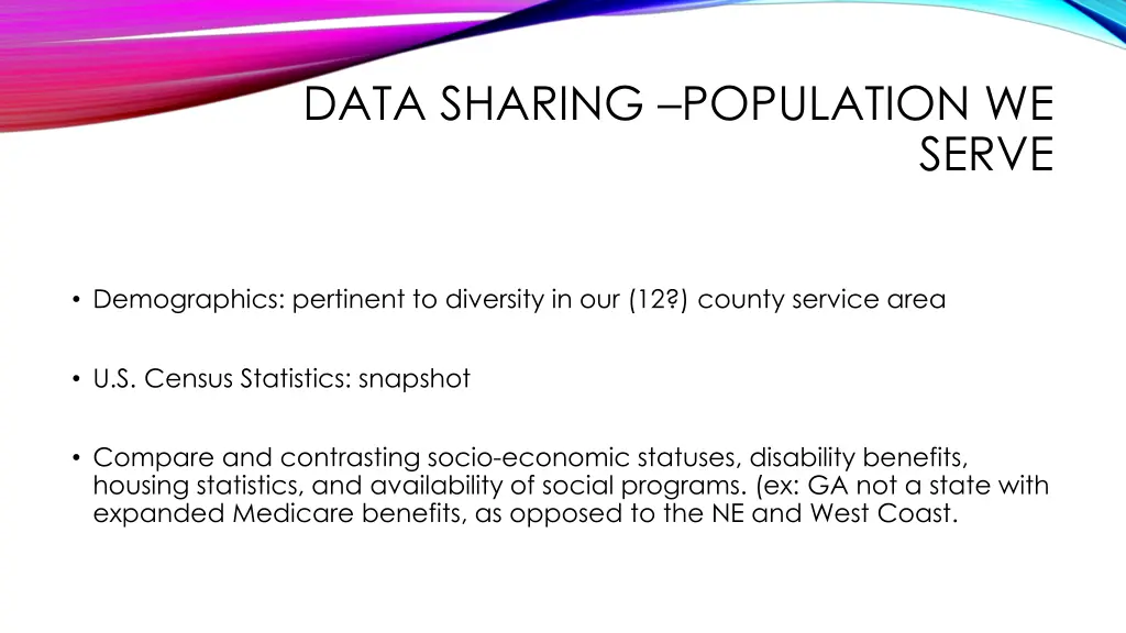 data sharing population we
