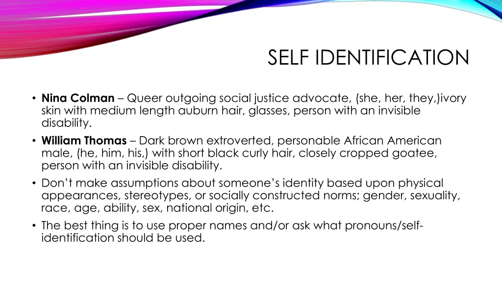self identification