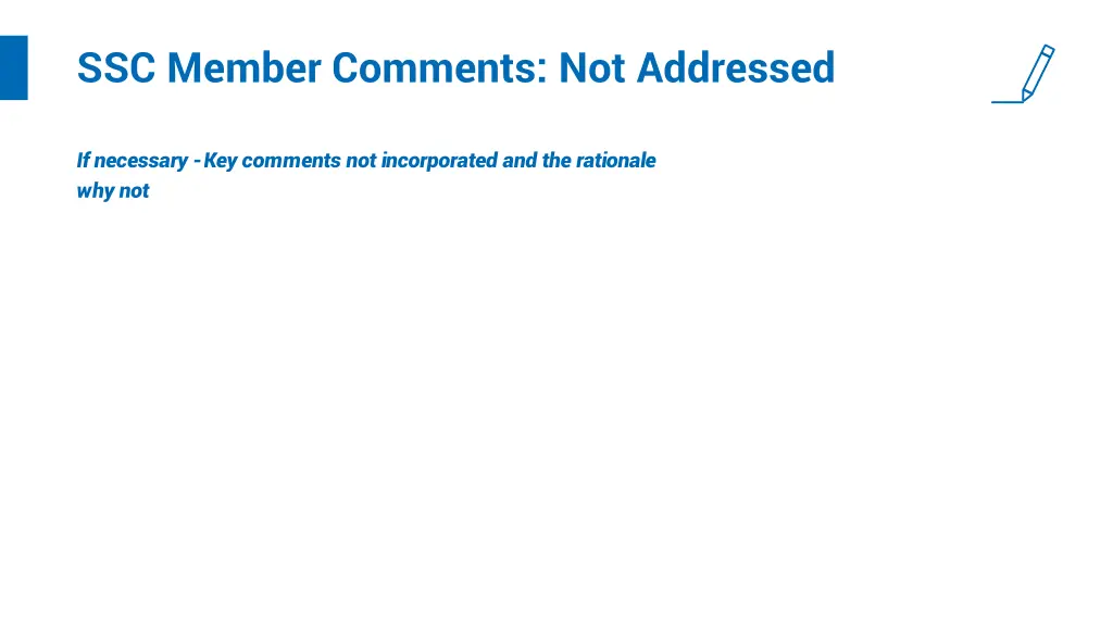 ssc member comments not addressed