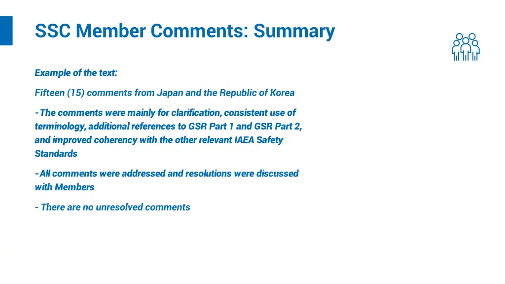 ssc member comments summary