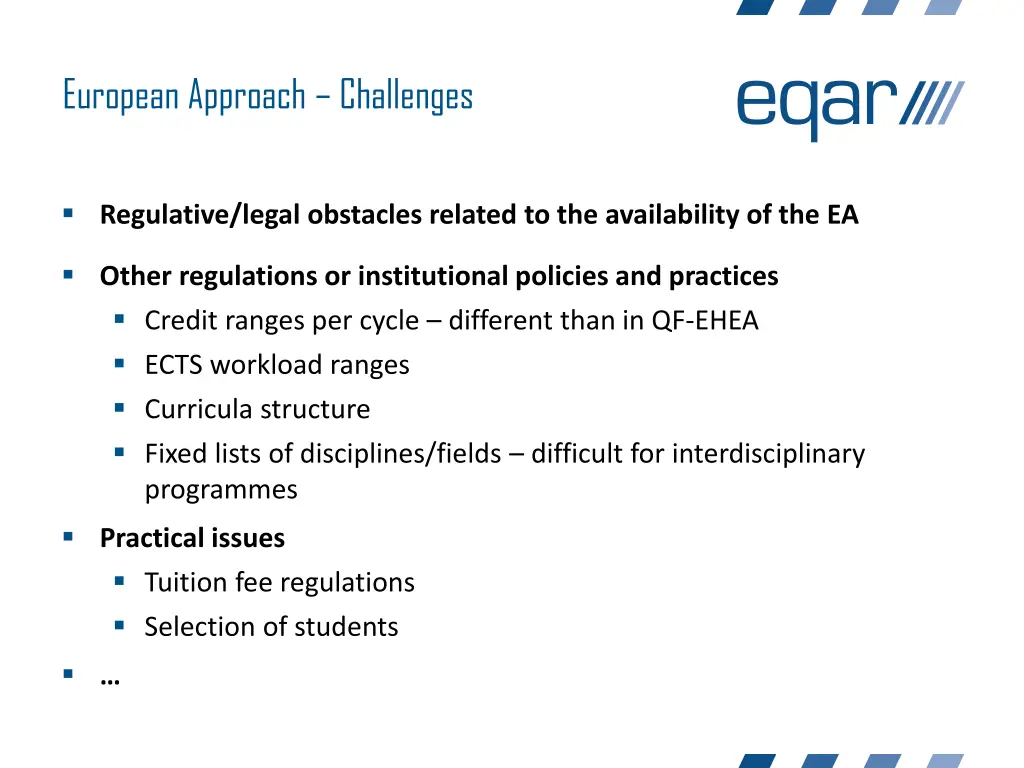 european approach challenges