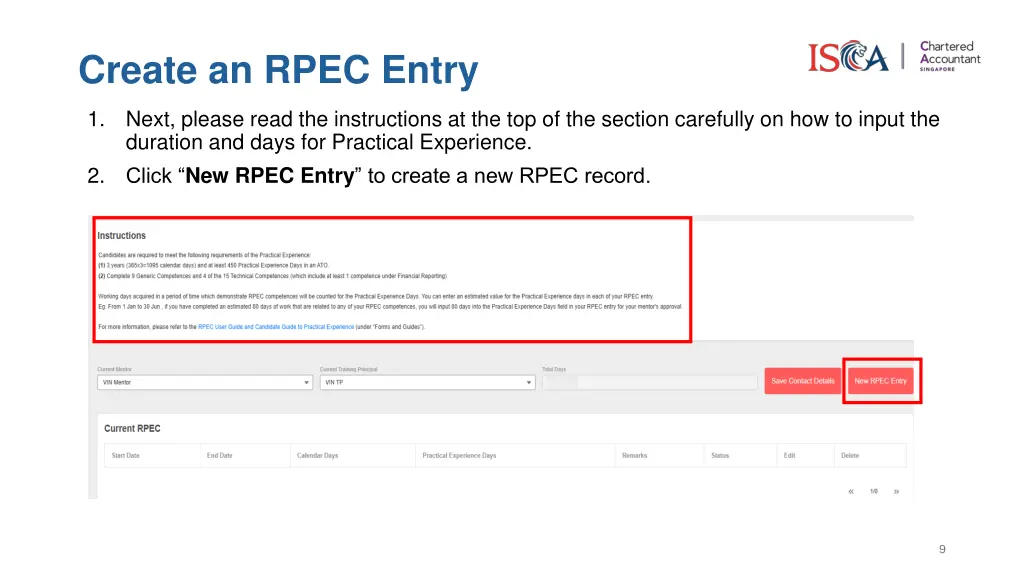 create an rpec entry