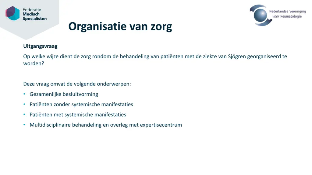 organisatie van zorg