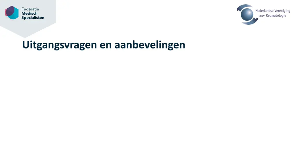 uitgangsvragen en aanbevelingen