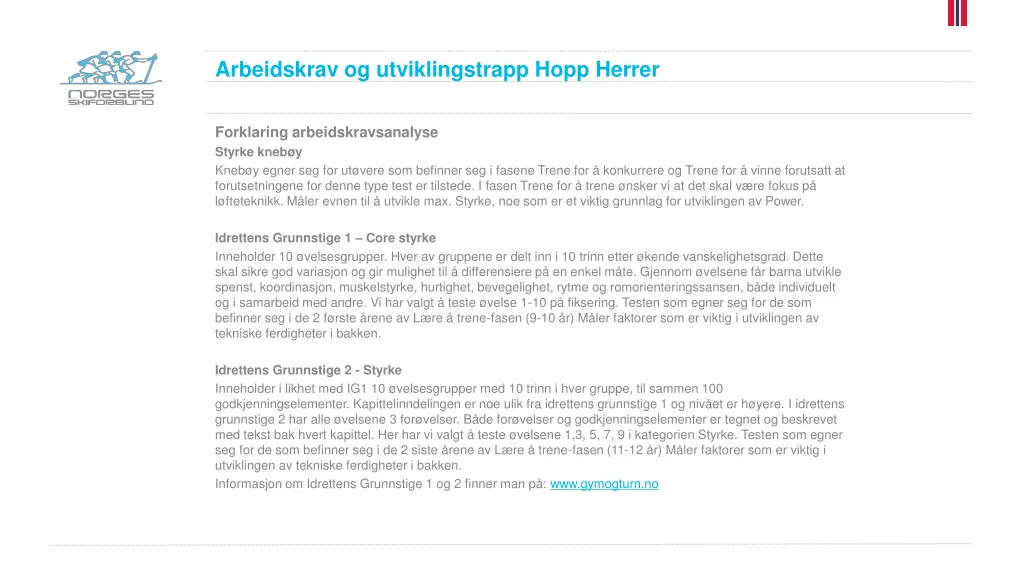 arbeidskrav og utviklingstrapp hopp herrer 4