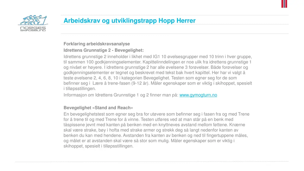arbeidskrav og utviklingstrapp hopp herrer 5