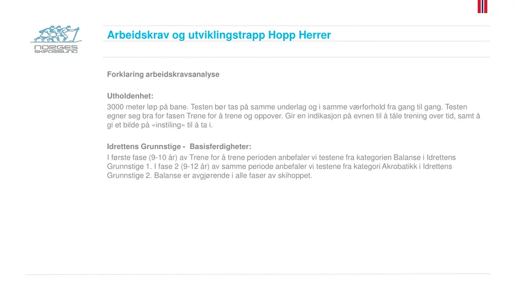 arbeidskrav og utviklingstrapp hopp herrer 9