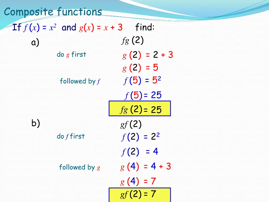 composite functions if f x x 2 and g x x 3 a