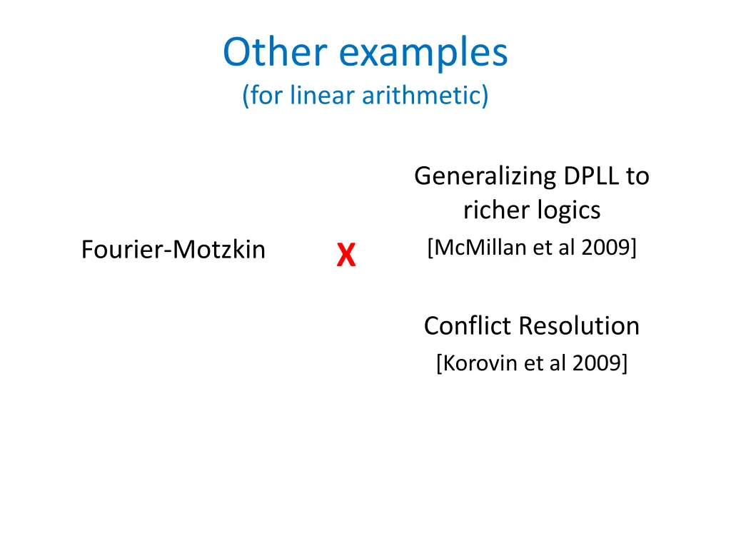 other examples for linear arithmetic