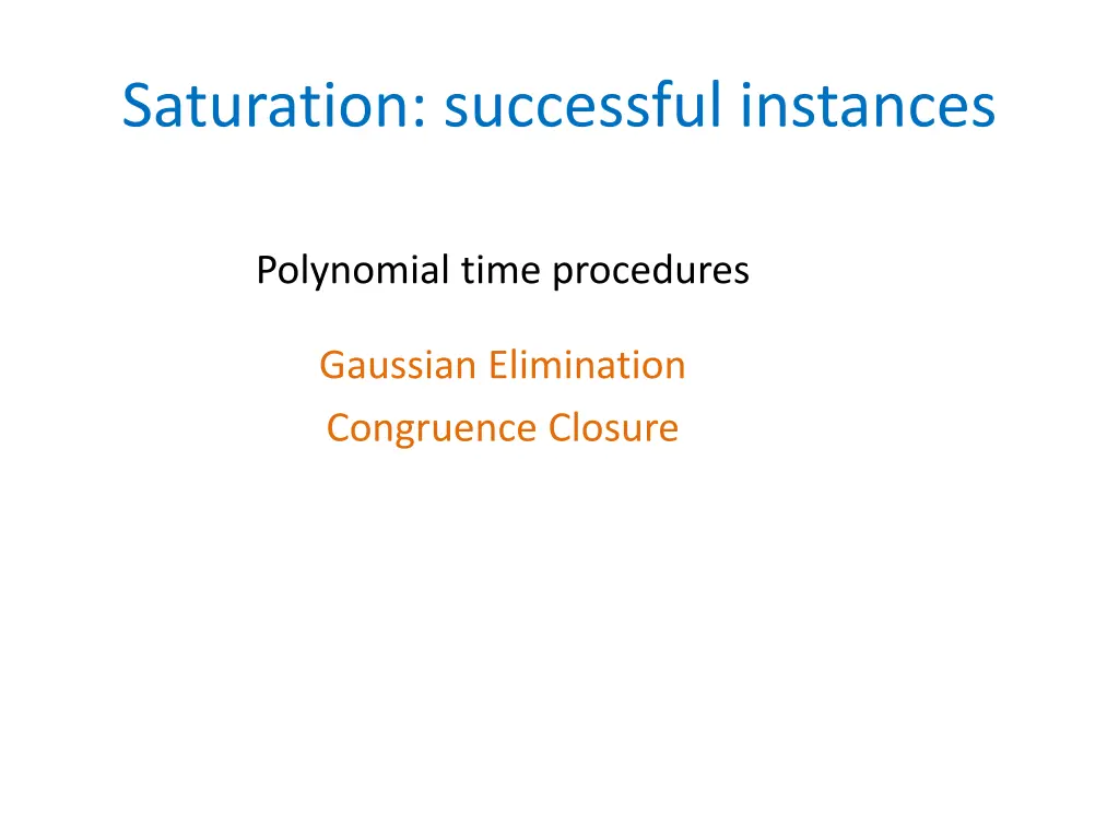 saturation successful instances