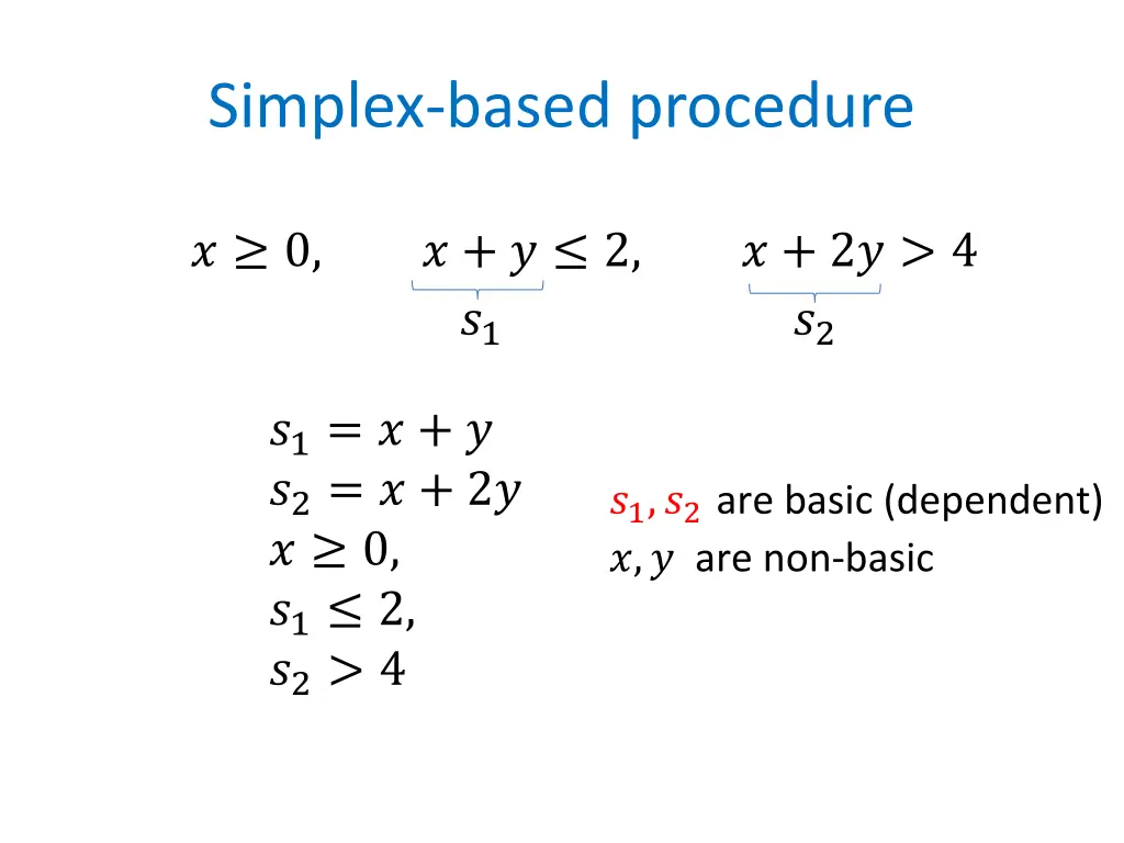 simplex based procedure