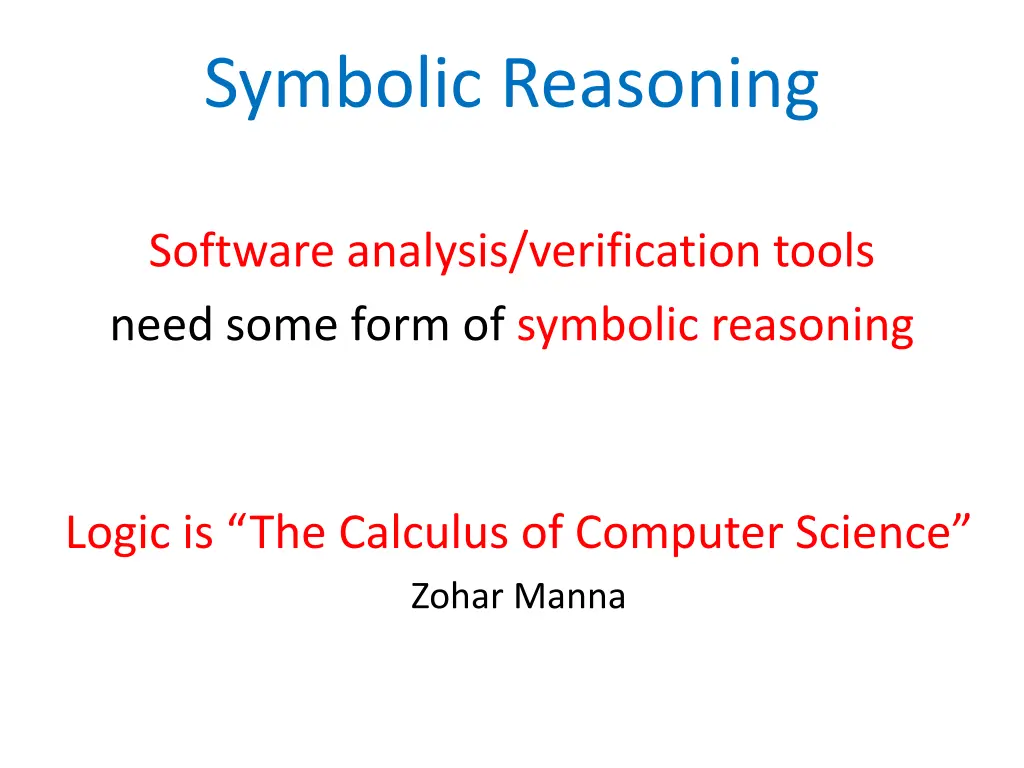 symbolic reasoning