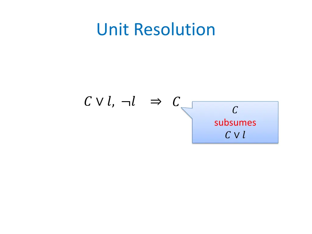 unit resolution