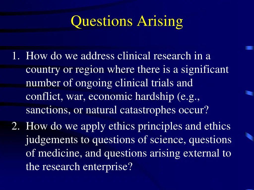 questions arising