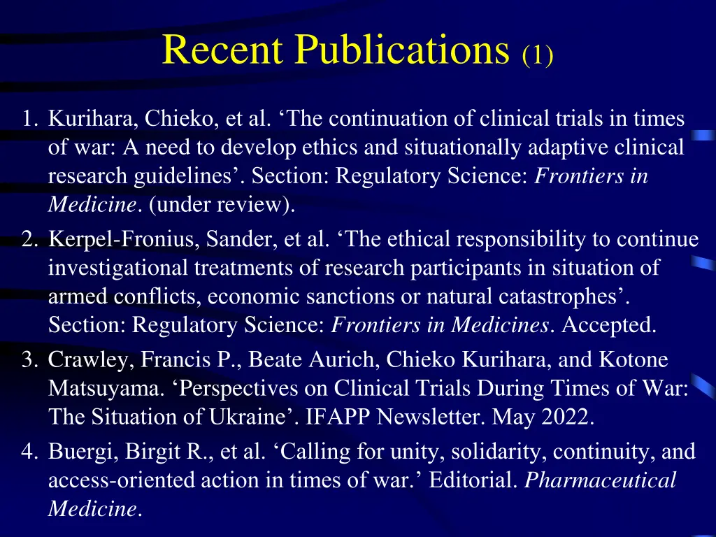 recent publications 1