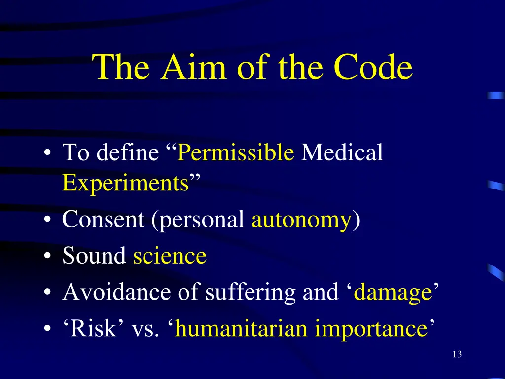 the aim of the code